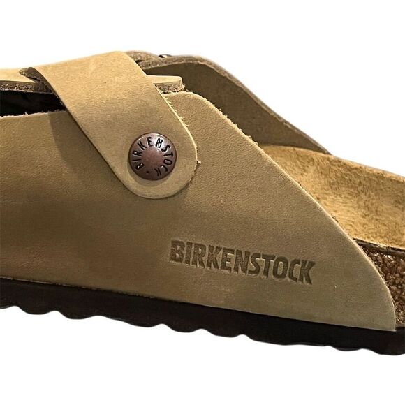 Birkenstock Boston Unisex Clogs Beige Suede Leather L8/M6 Boho Hippie Summer - Picture 12 of 15